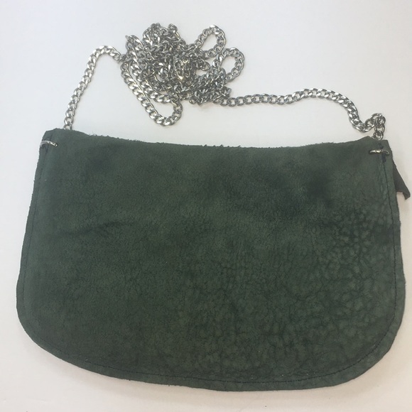 Handmade Crossbody Small Purse Green Leather - Picture 5 of 5